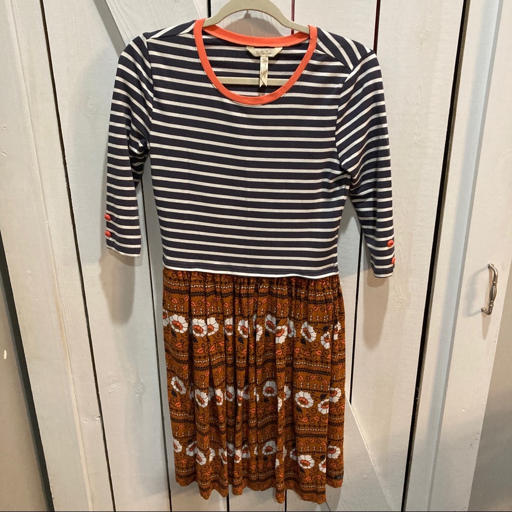 Matilda jane striped floral mixed media dress xs
